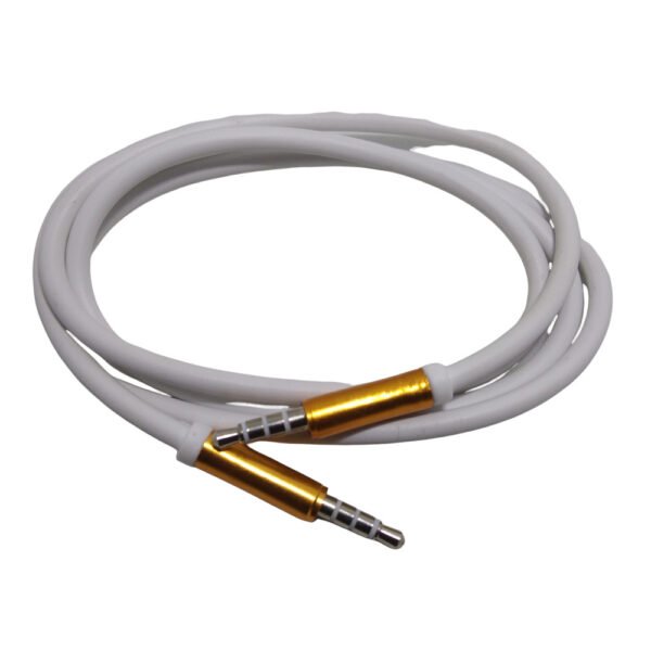 Blazify Aux Cable 1 Meter Long White Color for Audio Devices 3